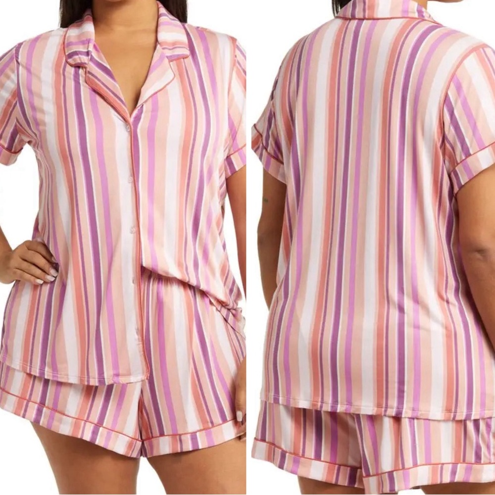 NORDSTROM 
Moonlight Eco Short Pajamas - Pink Daisy Multi Stripe